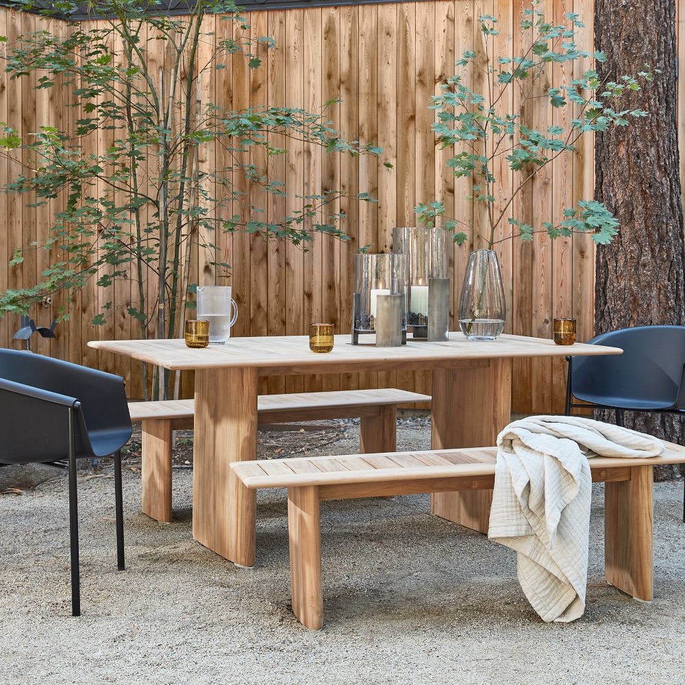Outdoor bench dining on sale table