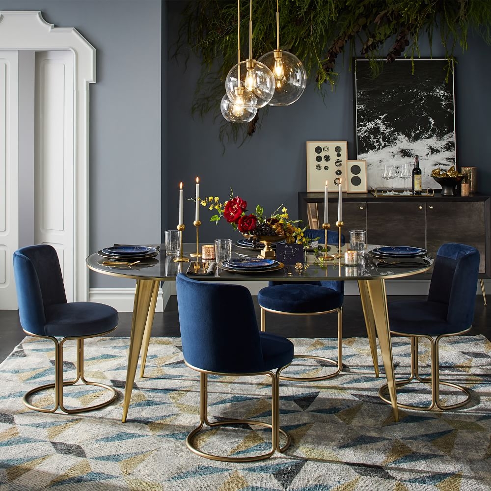 West elm clearance blue dining chairs