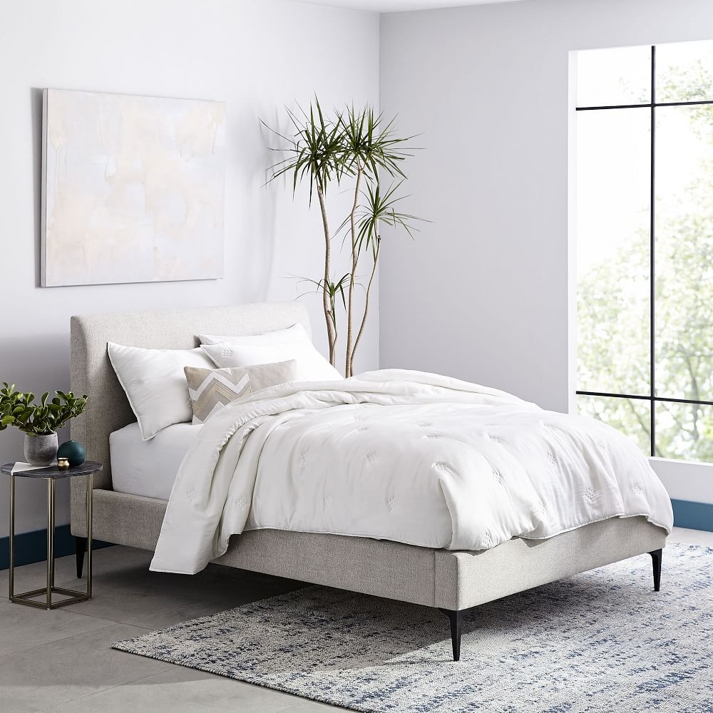West elm store grey bed