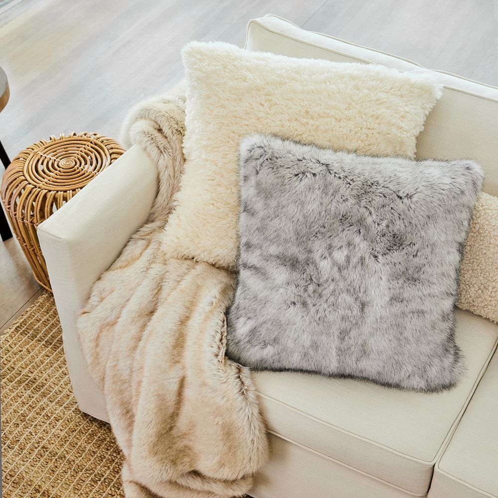 West elm fur pillow clearance
