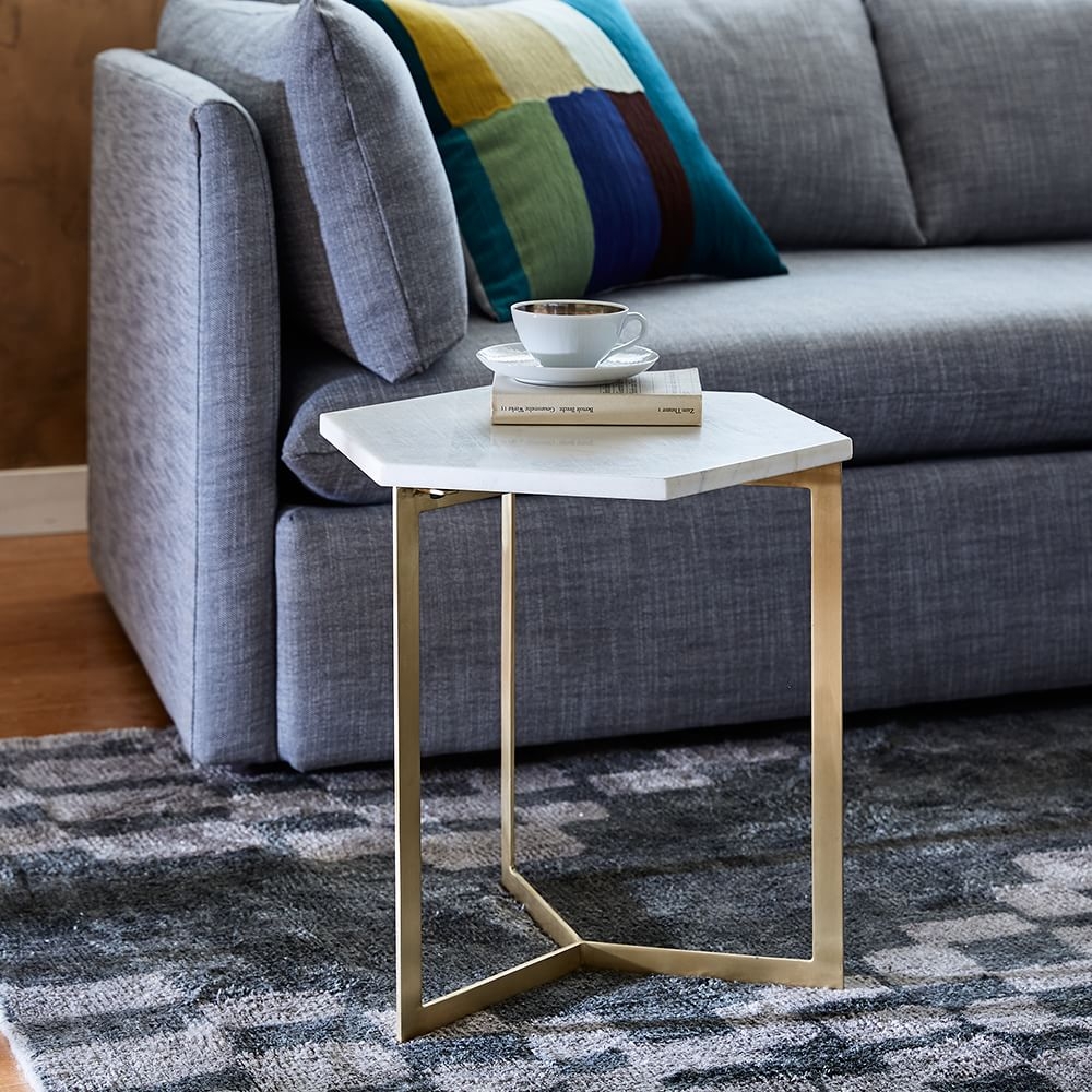 Buy online Hex Side Table Antique Brass now West Elm Kuwait Kuwait