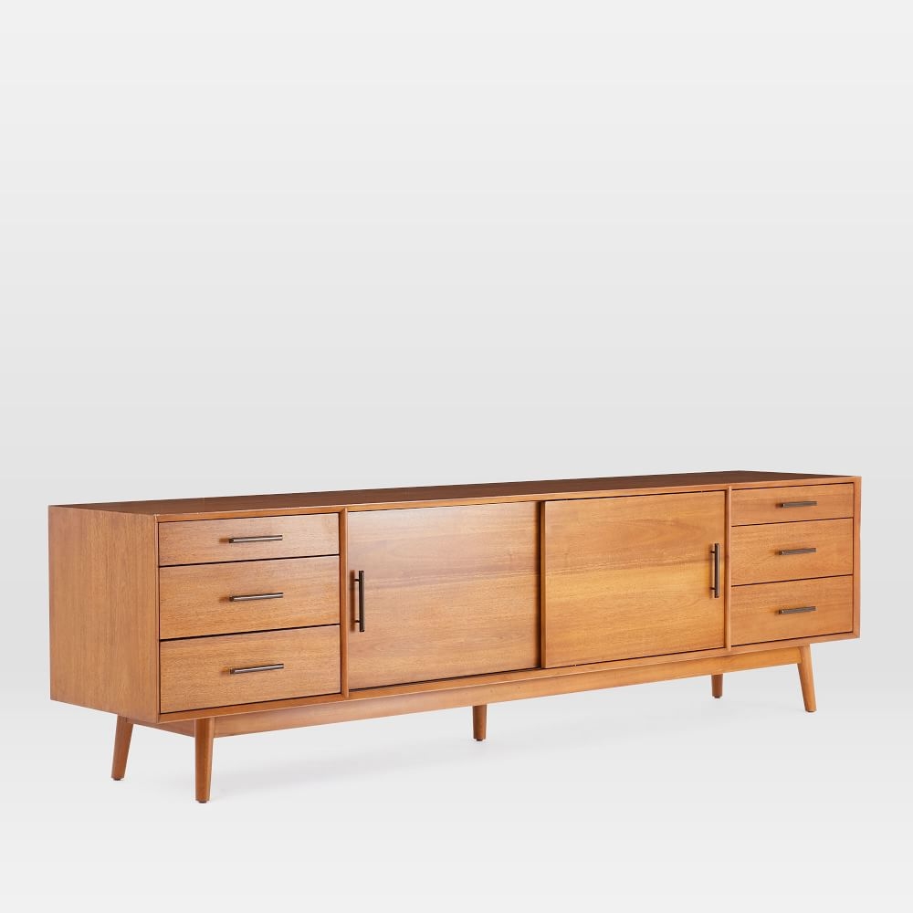 Mid century shop media console acorn