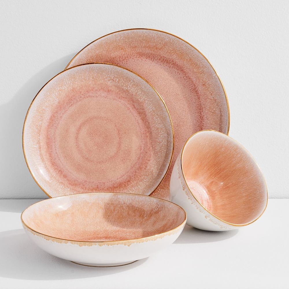 Pink and gold dinnerware online