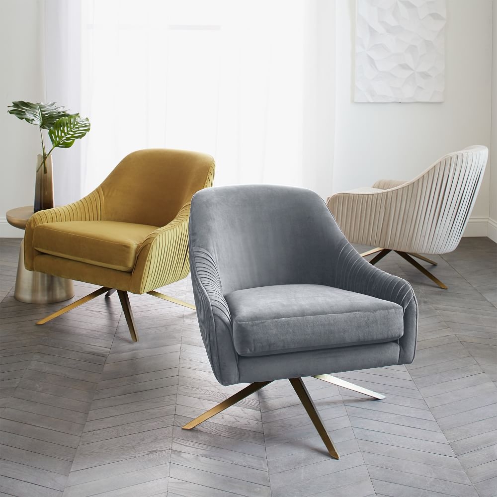 Pleated swivel chair sale