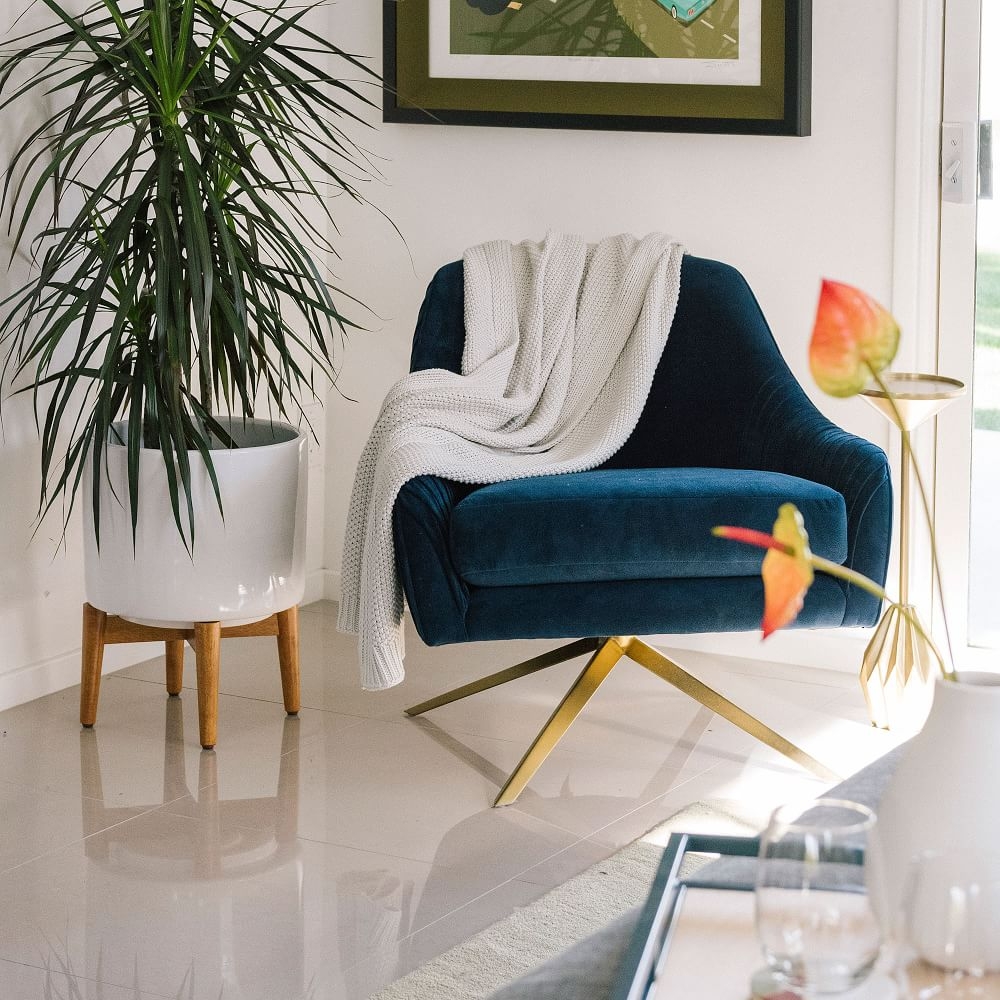 Pleated swivel cheap chair