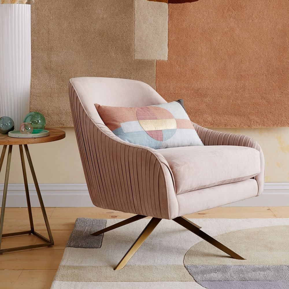 Pleated swivel chair store