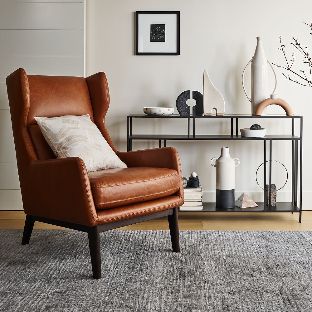 Buy online Ryder Leather Chair now West Elm Kuwait Kuwait
