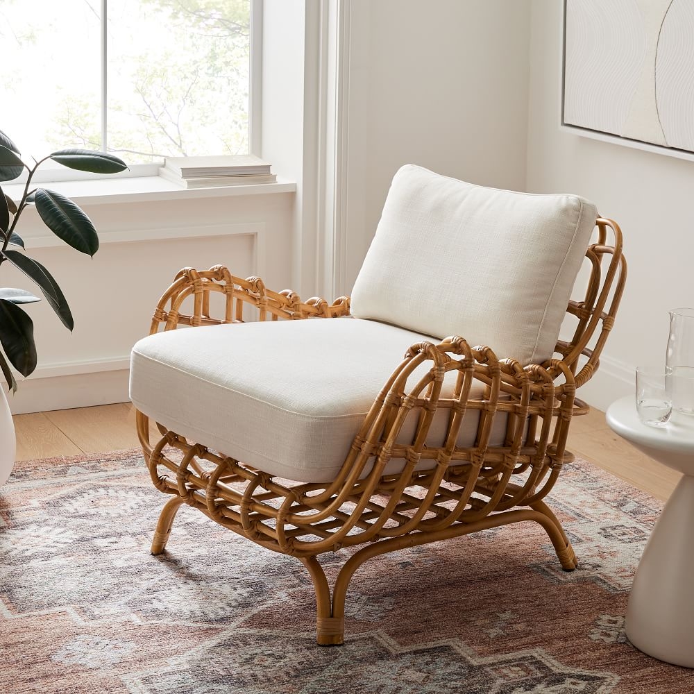 Buy online Savannah Rattan Chair now West Elm Kuwait Kuwait