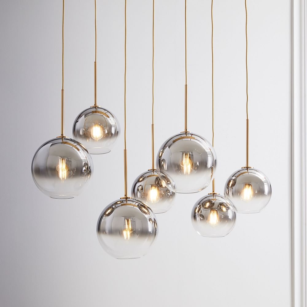Silver globe store chandelier