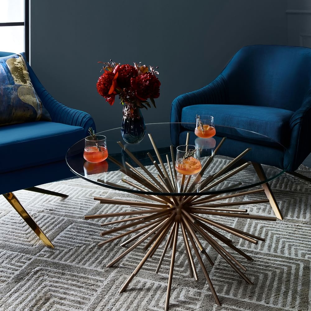Starburst Coffee Table Blackened Brass Glass