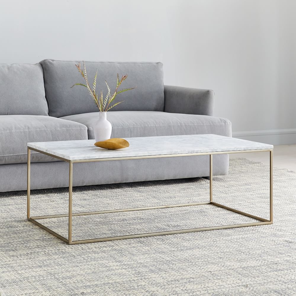 Marble and gold shop rectangle coffee table