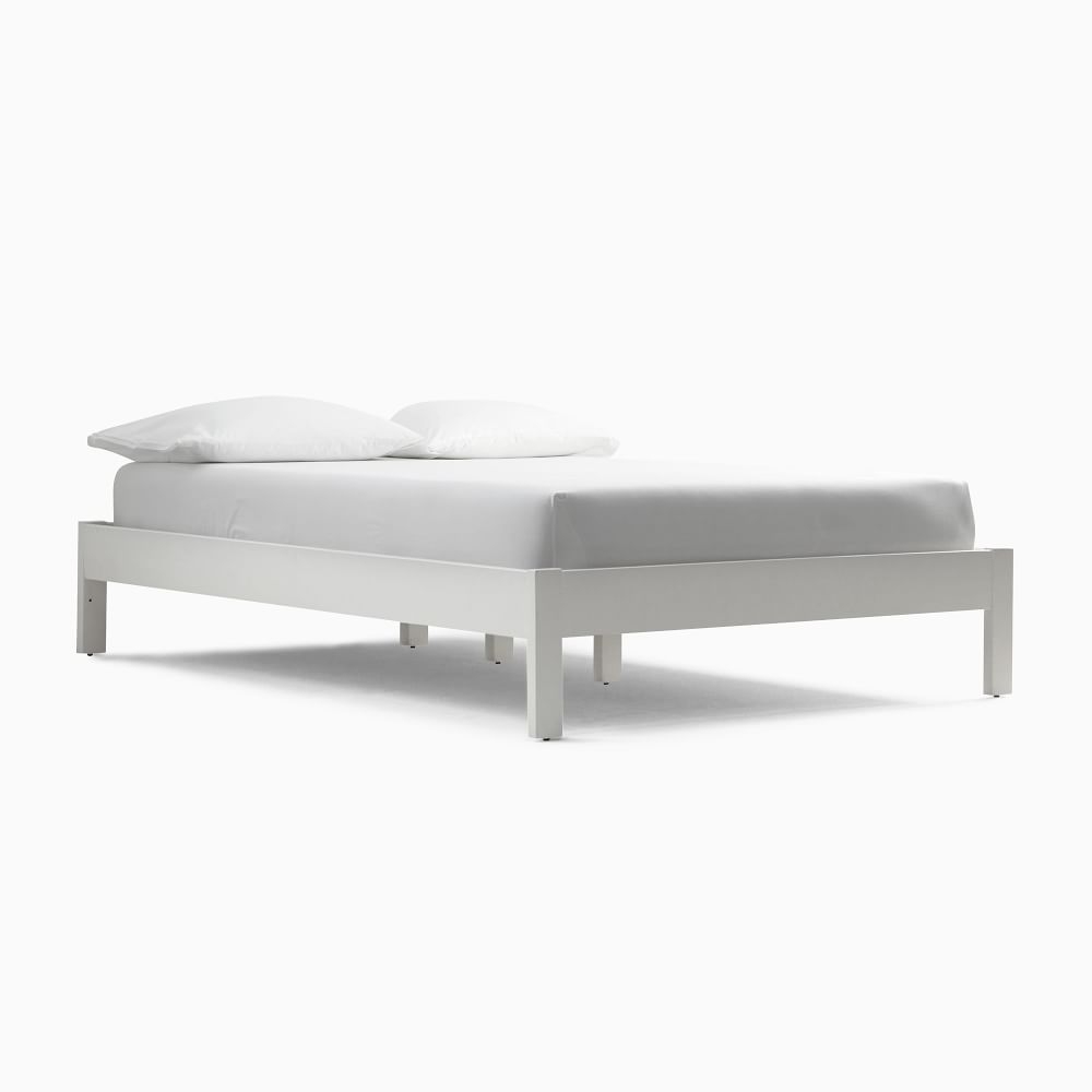 Simple white store bed frame