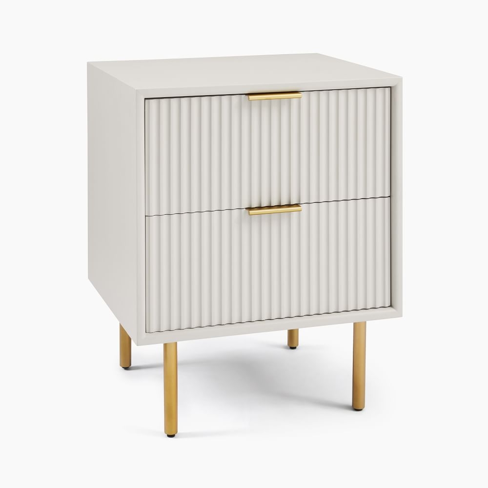 White and brass nightstand sale