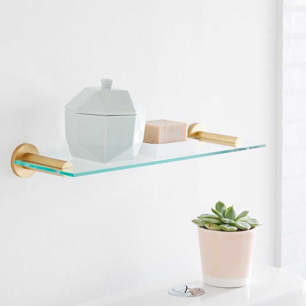 Buy online Modern Overhang Glass Bathroom Shelf now West Elm